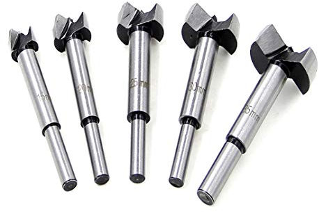 Mengshen Brocas Forstner Set 15-35mm 5 unids, Taladro de Madera de carburo Acero de Alta Velocidad Broca Fresadora Madera Hole Saw Avellanadoras Bisagra Aburrido Agujero, Paquete de Ampolla