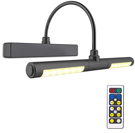 BIGLIGHT illuminare quadri, Luci Specchio con Telecomando,batteria Luci a Pittura Parete con Braccio Oscillante a 180¡ã e Dimmer di Luminosit¨¤ per Lampada per Quadri