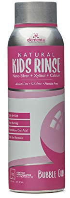 Elementa Essentials Kids Mouthwash | Nano Silver All Natural Fluoride and Alcohol Free Mouthwash for Children. Antimicrobial, Anti-Cavity Mouth Rinse | 20 oz (Bubble Gum)