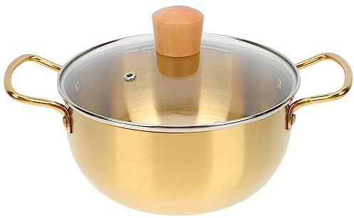 YARNOW Korea Ramen- Topf- Set Edelstahl- Nudeln- Kocher mit Griff Kimchi- Platte mit Deckel- Appetizer- Schüssel für Nudeln Dessert- Sauce 18Cm