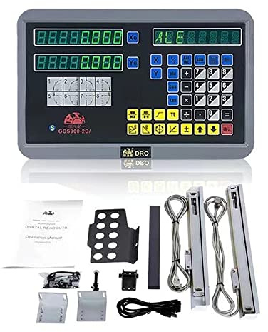 GUILOPOER 2 Axis DRO Digital Readout, Multi-Functional with Linear Glass Scale for Lathe Milling EDM Machine