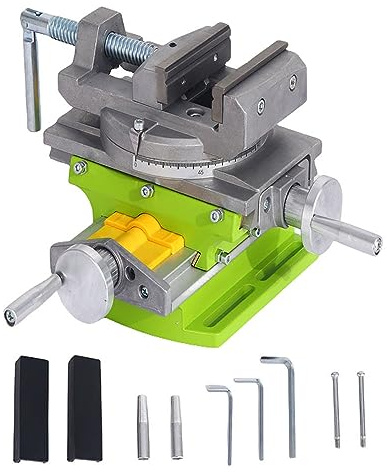 BACHIN Rotary Table 90 ° 3 Cross Slide Drill Press Vise Horizontal Precision Milling Drilling Machine Vernier Reading Milling Drilling Boring
