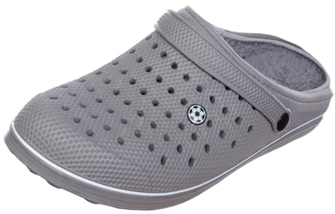 Brandsseller Zuecos para hombre, zapatillas de fútbol con forro de piel cálida, otoño/invierno