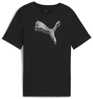 Puma Mädchen ESS METALLIC Tee G T-Shirts, Puma Black,