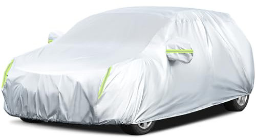 LOETAD Funda de Coche Exterior Cubierta de Coche Impermeable A Prueba de Polvo Lluvia Rasguño Nieve Sol Protección UV para Hatchback 435x180x160cm