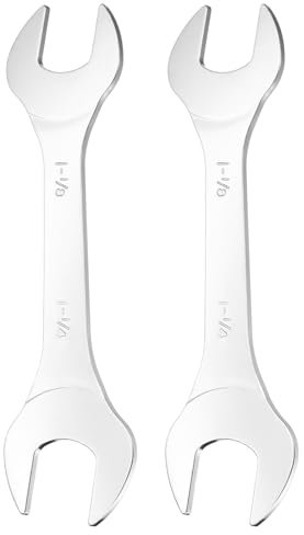 sourcing map 2pcs Thin Open End spanners SAE, 1 1/8x1 1/4 Inches, Slim Wrench Tool for Tight Spaces Repair