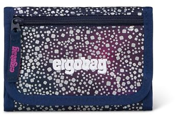 ergobag Brustbeutel Kleingeldfach, mit Sichtfenster, Geldbeutel für Kinder, zum Umhängen, mit Klettverschluss Bärlaxy - Lila