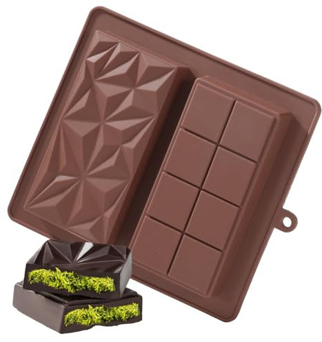 UWILLION Schokoladenform Silikon Tief 2,5 CM Dubai Schokolade Form Silikonform Schokoladentafel Tafelschokoladen Form Tiefe Schokotafel Form für Schokolade Süßigkeiten, Braun