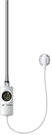 LuxeBath Resistenza Elettrica 300 W a Immersione Elemento di Riscaldamento per Calorifero Radiatore Termosifone con Termostato Controllo della Temperatura Bagno e Schermo LCD Design Moderno Bianco