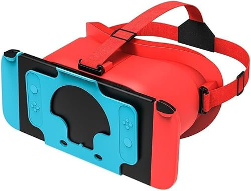 Uppgraderat justerbart VR-headset för Nintendoo för Switch och för Switch-OLED-modell, för Switch Virtual Reality-glasögon med justerbara HD-linser och bekväma huvudremstillbehör (orange)