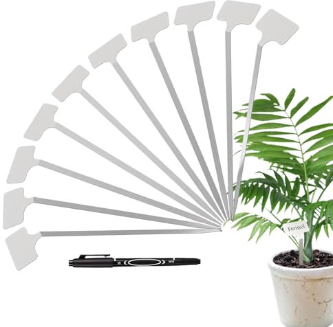 Etichette Per Piante - Targhette Metalliche Per Piantine - 10 Pezzi Etichette Riutilizzabili in Acciaio Inossidabile per Orto Giardinaggio Esterno Interno