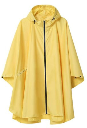 YOSUWOAI Poncho de lluvia para hombre y bicicleta, chubasquero impermeable para mujer, chaqueta de lluvia ligera, impermeable reutilizable para senderismo, camping, pesca al aire libre, O amarillo