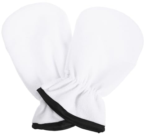 MUCKLILY Guanti Esfolianti per Mani Trattamento Termico, Muffole Spa Riutilizzabili in Poliestere e Flanella, 1 Paio per Giornaliero