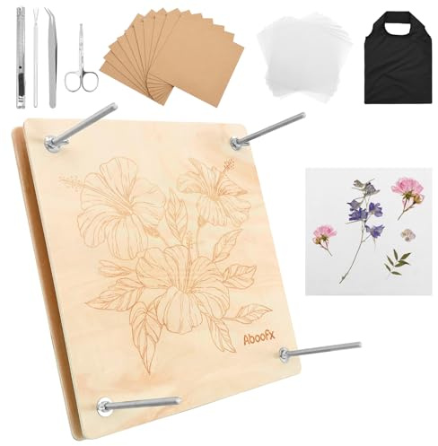 Sutowe Pressa per fiori in legno, 27,5 x 27,5 cm, 10 strati, per lavori di bricolage, fiori pressati e pressa per piante. Scrapbooking, segnalibri, regali per San Valentino e matrimoni.