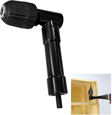 Accesorio Versátil de Taladro Angular de 90 Grados, Portabrocas con Rango de Sujeción de 0.8-10 mm, Mandril Universal de tres Mordazas, Fabricado en Acero y Plástico, Rendimiento Potente