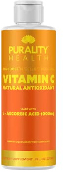 PURALITY HEALTH Vitamin C Liquid Supplement 1000mg per Serving, Micelle Liposomal Enhanced Absorption, Non-GMO, Gluten Free, Vegan, 15 Day Supply