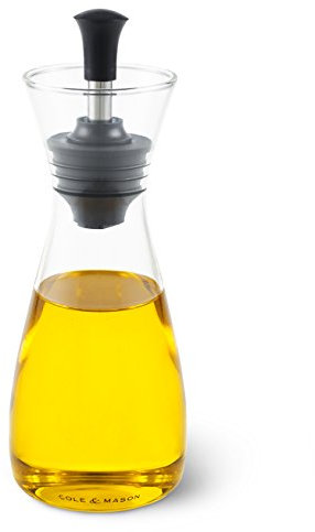 Cole & Mason H103019 Sawston Distributeur D'Huile et Vinaigrier, 350ml, Verseur Bouteille Pour D'Huile et Vinaigre, Verre/Acier Inoxydable, 1 x Bouteille, Fourni Vide