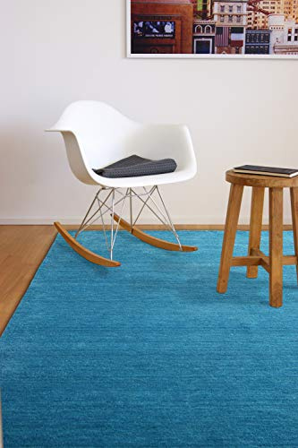 floor factory Gabbeh Teppich Karma türkis blau 120x170 cm - handgefertigt aus 100% Schurwolle