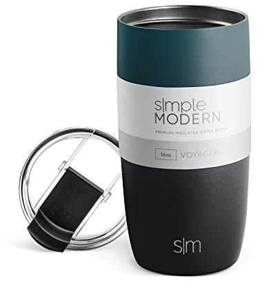 Simple Modern Travel Coffee Mug Tumbler with Flip Lid | Insulated Stainless Steel Iced Coffee Cup | Gifts for Women & Men | Voyager Collection | 470ml | Moonlight