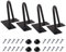 MSOBAIW Schrankfüsse 10cm, Haarnadel Tischbeine Metall Schwarz 4er Set, Möbelfüße Hairpin Legs für Schrank, 3/8 Dia Satin schwarz Zwei-Stab Eisen Draht Beine für DIY Möbel