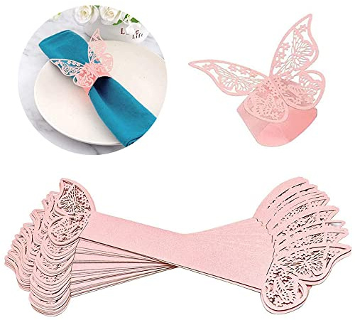 40st Servettringar Butterfly Paper Servettringar ServettspäNne Servettring Butterfly Paper ServettspäNne Servettring FöR BröLlopsbankett Festbordsdekorationer