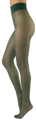 CALZITALY Transparente Feinstrumpfhose, Unsichtbare Strumpfhosen mit Komfortbund, S, M, L, XL, 20 DEN | Made in Italy (M, Verde Bosco)