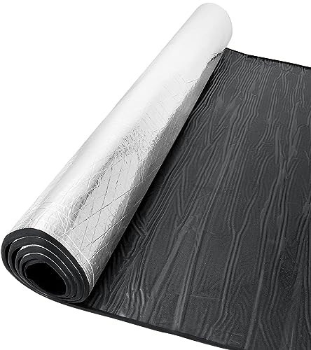 Pannello riflettente autoadesivo in schiuma di alluminio, 32 cm x 10 m, spessore 5 mm, pannelli riflettenti termici a bolle di alluminio, rotolo isolante per pavimenti, tetti, porte di garage e camper