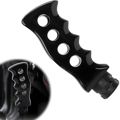 Fluher 1 PC Car Manual Transmission Gear Shift Tip Kit,Knife Grip Handle Shift Knob, Easy Grip Wave Rod Headband Adapter Screws and Wrenches, Universal Automotive Accessories (Black)