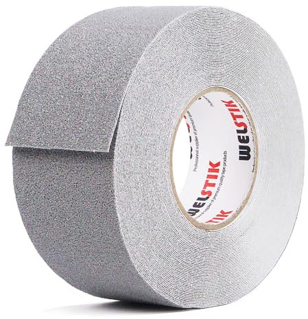 WELSTIK Nastro antiscivolo, ad alta trazione, forte presa, nastro di sicurezza per attrito, battistrada antiscivolo per esterni, non facile lasciare residui adesivi,5cm x 20m, grigio