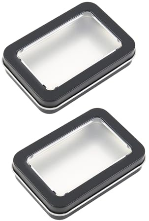 Vagocom 2Pack Portable Dental Floss Case with Transparent Window,Empty 3.4 * 2.3 * 0.7inch / 87x60x18mm Reusable Floss Holder,Dental Floss Dispenser for Travel, Hotel(Black)