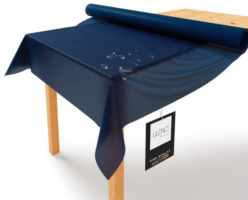 LILENO HOME Bordsdukrulle 1,10 x 25 m – bordsduk mörkblå av fleece – tygliknande, tvättbar bordsduk som rulle, metervara bordsduksrulle – engångsbruk, pappersduk, rulle, alternativ