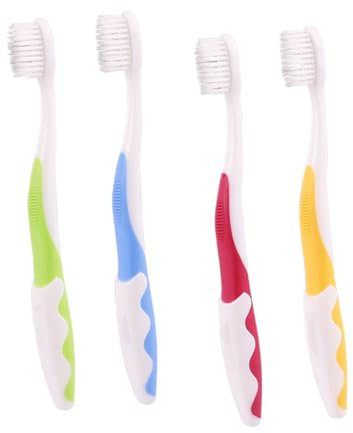 ORFOFE Babyzahnbürsten 4 Stück langlebig für lange Verwendung weiches Bürstenhaar angenehmer Griff empfohlen für Kinder im Alter von 1–3 Jahren Grün Blau Gelb Rot