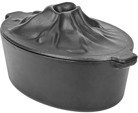 Upgraded Wood Stove Steamer, Wood Stove Humidifier Cast Iron with Porcelain, Fireplace Steamer Pot with Handle (Black)