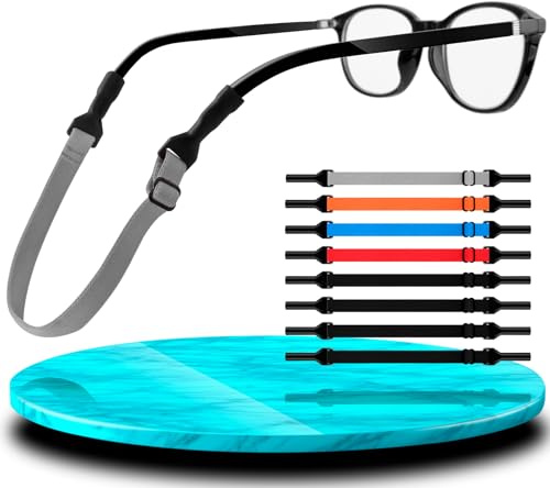 8 Pcs Cordon Lunettes High Elasticity, Sangle pour Lunettes de Sport Stable et Antidérapant, Attache Lunette Enfant Confortable pour Divers Sports, Universel Cordon pour Lunettes Homme et Femme