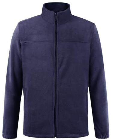 BWBIKE Veste Polaire Douce pour Hommes Avec Poches Zippées Veste d’hiver légère et Chaude à Fermeture éclair avec col Montant pour l’extérieur et Décontracté