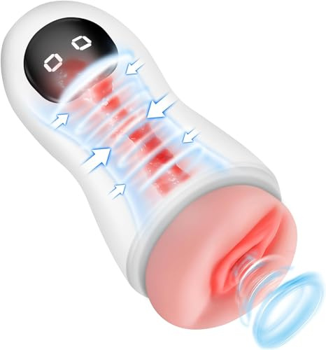 Masturbadors Masculinos Juguetes Sexuales Hombre - Masturbádores Masculino Más Vendido con Succión y Vibración Consoladores.. para Hombre con Vibración 3D Vagina,Vagina Anal Juguete Sexualhombre