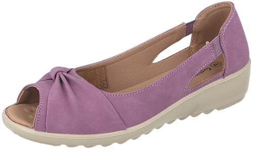 Cushion Walk Women's Standard Fit Or EEE Wide Fit Slip-On Summer Shoes Sandals (Pink, UK Footwear Size System, Adult, Women, Numeric, X-Wide, 6)