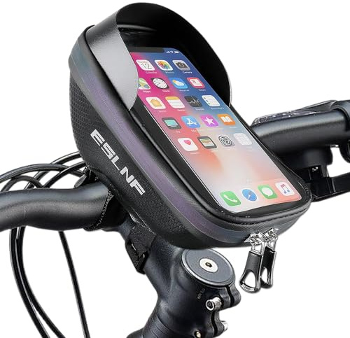 Alyxen Support de Téléphone Portable, Sacoche de Guidon de Vélo Etanche pour Smartphone de 4,7 à 7 Pouces, Porte Telephone Vélo avec Housse de Pluie