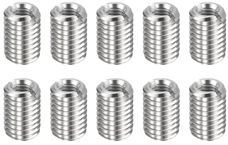 QUARKZMAN 10 st gängreparationsinsatser M10 x 1,5 hane till M6 x 1 hona längd 15 mm metriska reduceringsmuttrar i rostfritt stål självgängande uttag