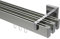 Interdeco Innenlauf Gardinenstangen/Innenlaufstangen eckig Edelstahl Optik/Chrom 3-läufig Typ 10212823, 280 cm