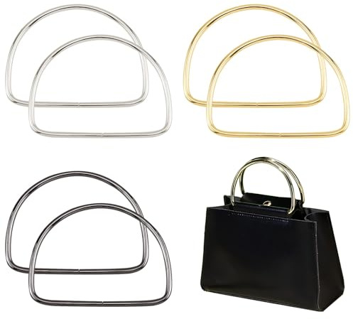 PandaHall Reemplazo de manijas de Monedero de 3 Colores, 6 Asas de Metal Marco de 5.3 Pulgadas, Mango de Bolso, manijas de Repuesto para fabricación de Bolsas, fabricación de monederos