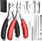 SAMSYOKI 12pcs Tronchesino per Unghie Piedi, Set Tagliaunghie Professionale per Unghie Spesse o Incarnite,Tagliaunghie per Piedi in Acciaio Inox con Attrezzi per Pedicure (nero+rosso)