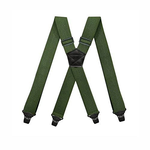 BaronHong Bretelle adatte agli aeroporti, senza ronzio, in plastica, 4 clip, 3,8 cm, completamente elastiche, con bretelle da sci in pelle