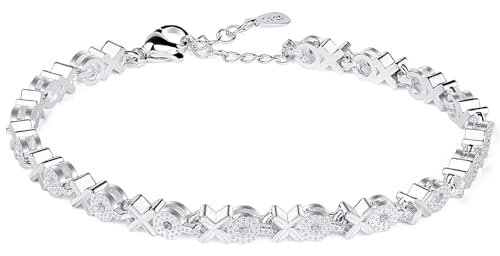 WAHKSR Silberarmband Damen 925 Sterling Silber X Armbänder An die Beste Geliebte, Tochter, Frau - Silberschmuck Sale