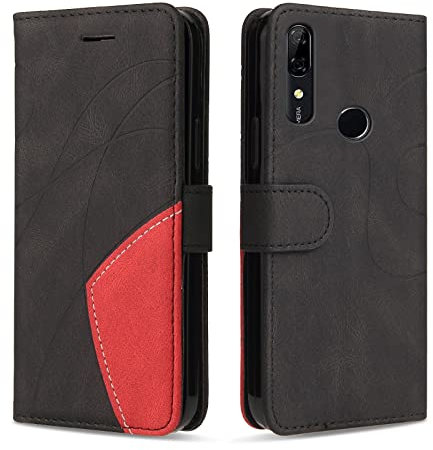 KKEIKO Coque pour Huawei P Smart Z / Y9 Prime 2019, Antichoc Étui à Rabat avec Porte Cartes, Magnetique Portefeuille Coque en PU Cuir pour Huawei P Smart Z / Y9 Prime 2019, Noir