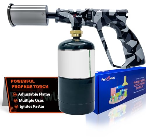 Powerful Cooking Propane Torch Lighter - Culinary Kitchen Torch, Sous Vide, Charcoal Lighters Campfire Starter, Flame Thrower Fire Grill Gun for Searing Steak, Creme Brulee, BBQ(Tank Not Included)