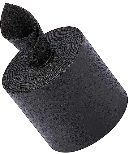 GORGECRAFT 5 cm breda svarta fuskkornig buffelläderremsor 200 cm långa PU-läderremmar 1,2 mm tjockt lädersnöre ensidig läderrulle matt syntetiskt läder tillbehör för anteckningsblock täcker kuddar