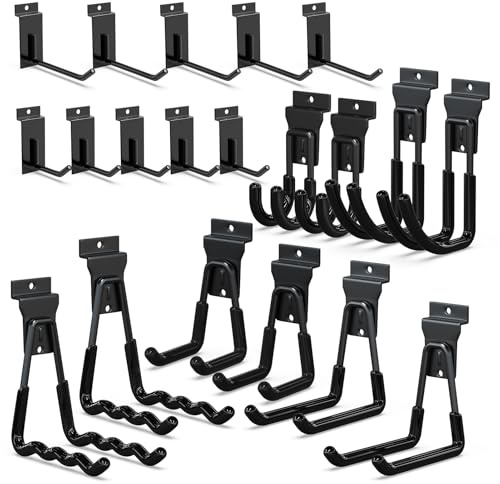3-H Accessori per slatwall Hooks & Hangers Multi Sizes, Slat Wall Heavy Duty Hanging Hooks Garage, Proslat Slatwall Accessories, Garage Storage