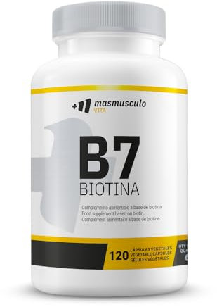 MM Supplements - B7 Biotina para el Cabello - 120 Cápsulas Vegetales - Mantenimiento del Pelo y la Piel - Funcionamiento Normal Metabolismo Energético y Sistema Nervioso - Sin Lactosa - 100% Natural