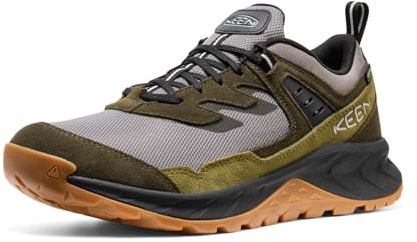 Keen Hightrail - Scarpe da Trekking da Uomo, in Pelle Traspirante, a Bassa Altezza, Resistenti, Leggere, Impermeabili, Grigio Acciaio/Forest Night, 40 EU